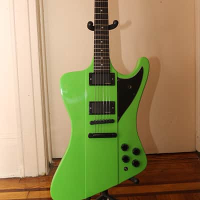 hard luck kings hard luck kings spider neon green firebird stlye electric guitar emg hz pickups 2017 image 8