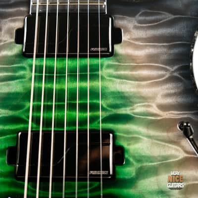Mayones Regius 7 Baritone Evertune 2023 - Galaxy Eye Green Gloss image 8
