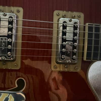 Gretsch G6659TFM Players Edition Broadkaster Jr. with Flame Maple Top 2019 - Present - Bourbon Stain image 11