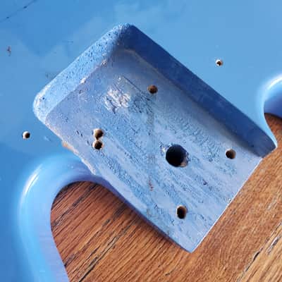 Unknown brand MINI P-bass guitar body - Aqua blue image 5