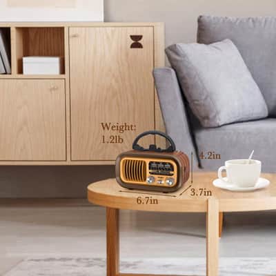 Retro AM/FM/SW Radio Bluetooth 5.0 Speaker Solar Rechargeable USB TF Portable Vintage Radio image 4