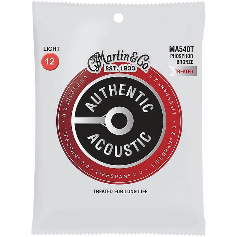 Martin MA540T Lifespan 2.0 Phosphor Bronze Authentic Acoustic Guitar Strings - Light image 1