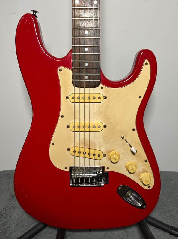 Vintage Epiphone S-210 HSS RH Strat Style Electric Guitar Made In Korea MIK Red