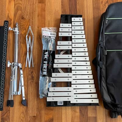 Mapex Student Bell Percussion Kit with metal xylophone instrument, soft case, metal stand, drum pad and mallets image 1