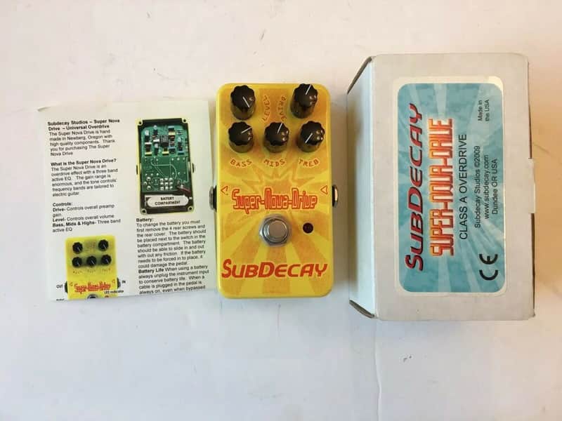 Subdecay Super Nova Drive V1 Class A Overdrive Rare Yellow Guitar Effect Pedal image 1