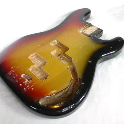 Vintage 1975 Fender P-P Precision Bass Double P-Bass Sunburst 4-Bolt Body mid-1970s image 9