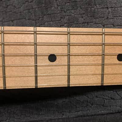 CUSTOM WARMOTH MAPLE STRAT / STRATOCASTER (BEE / BUMBLEBEE) BLACK-HEADSTOCK LOADED NECK image 3