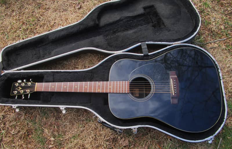 Daion The Year Series 79B Dreadnought Guitar 1979, Japan, Black, Case image 1