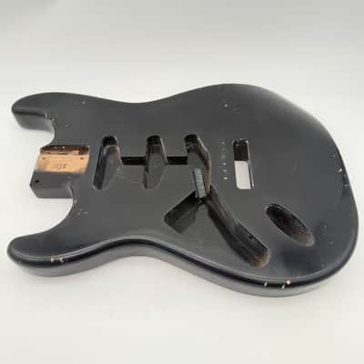 MJT Stratocaster Relic Body Alder Nitro Lefty Black mjt6668 image 2