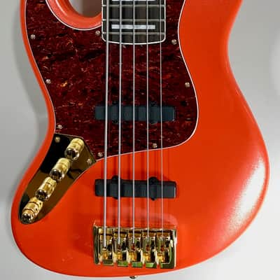 BassMods LEFTY K535 5-String Bass Guitar - Bartolini Pickups - Metallic Orange image 1