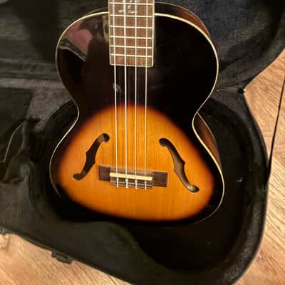 Kala KA-JTE Tenor Archtop Electric Ukulele TSB abalone Inlay 2012 - Tobacco Sunburst image 3