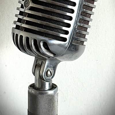 Vintage Shure 556C Fatboy Microphone, 1940's, original element, w/cable-stand image 11