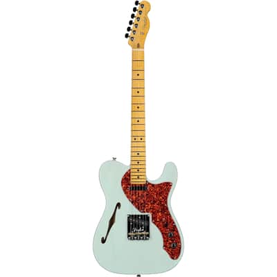Fender Limited Edition American Pro II Telecaster Thinline Electric Guitar, Transparent Surf Green, with Case image 4