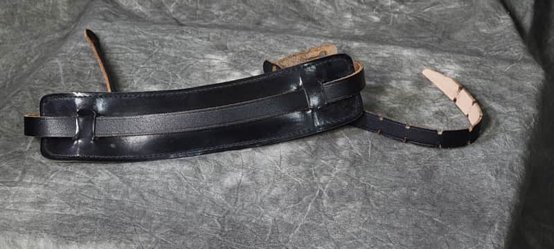 VINTAGE MINT 1967 Bobby Lee Black Leather "Buddy Holly" Guitar Strap! image 1