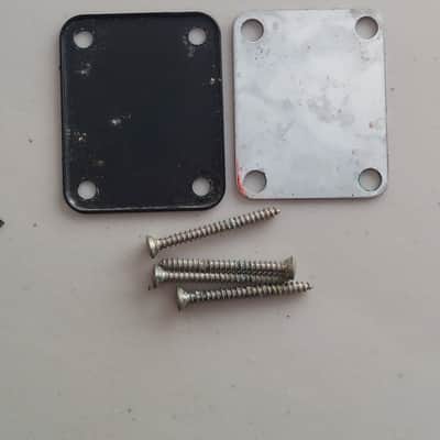 1975 Fender Neck Plate with Screws and Cushion (M-204) image 2