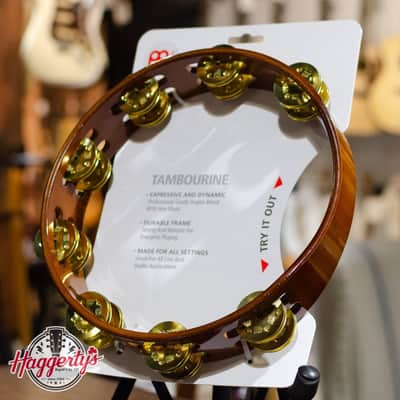 Meinl African Brown Wood Tambourine Brass Jingles image 1