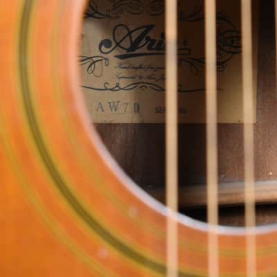 Aria AW-70 Vintage 1980s Square Shouldered Mahogany Korean Made Acoustic Guitar image 8
