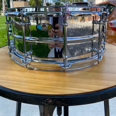Ludwig LU6514SL Supralite 6.5x14" 10-Lug Steel Snare Drum with P88I Strainer image 1