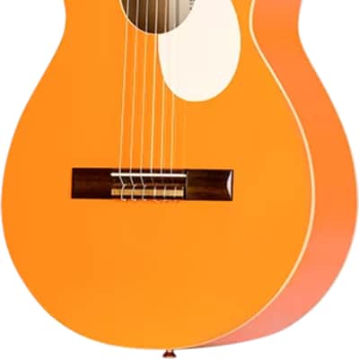Ortega RGA Gaucho Series Parlor Classical Guitar, Agathis Top, Orange image 2