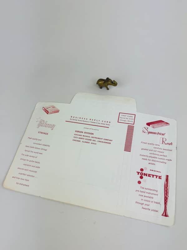 Gibson Strings Business Reply Order Form 1968 image 1