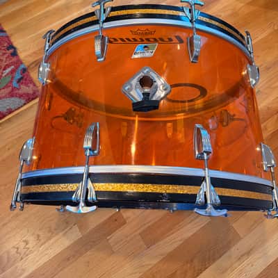 Grail Alert! Vintage 1970’s Ludwig Vistalite 14 x 26 Bass Drum in Amber image 6