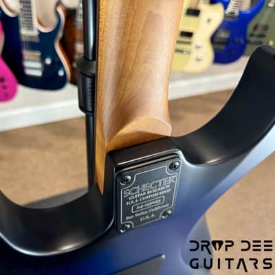 Schecter USA Custom Shop Sunset Custom-II HSS Electric Guitar w/ Case-Ocean Blue Burst Satin image 14