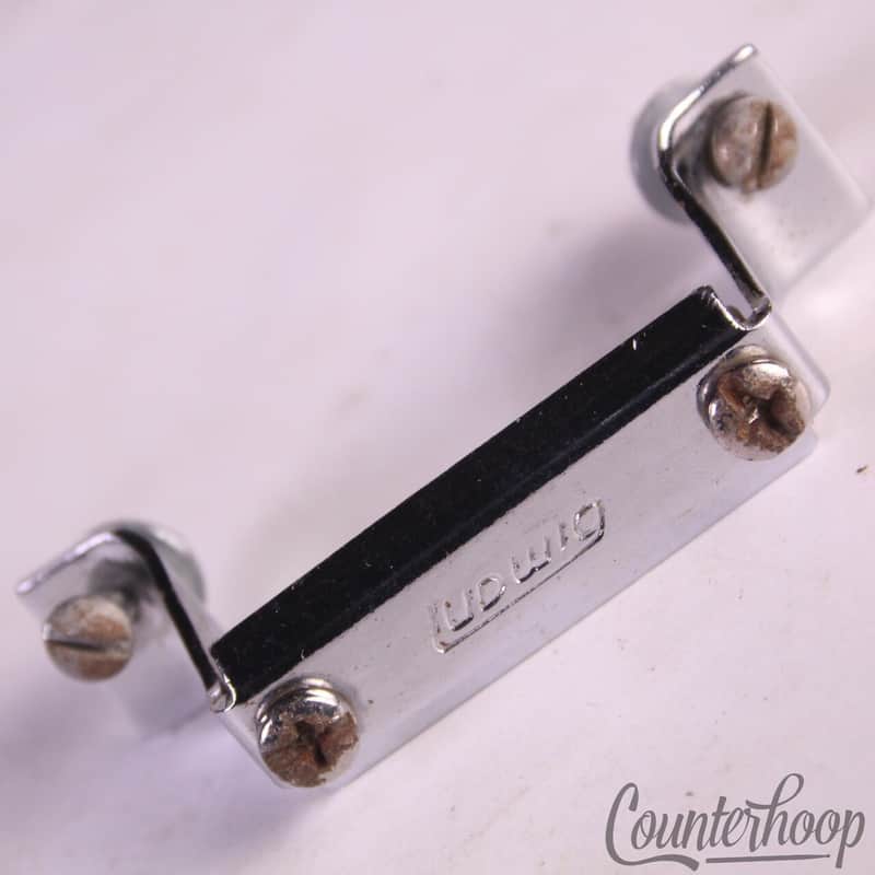 *Ludwig Block Logo Butt Plate Snare Drum Hardware Chrome 60s/70s Vintage USA P32 image 1