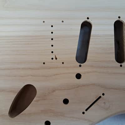 Unfinished Ash SSS Hardtail guitar body - fits Fender Strat Stratocaster necks J2234 image 2