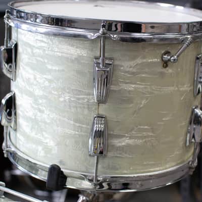 1960s Ludwig "Super Beat" White Marine Pearl Drum Kit image 14