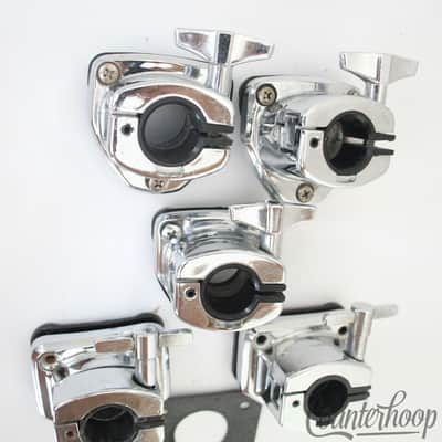 *Pearl 5x Tom Drum Mounts Arm Tube Post Receiver Vintage 80s-90s Chrome 2" Set* image 2