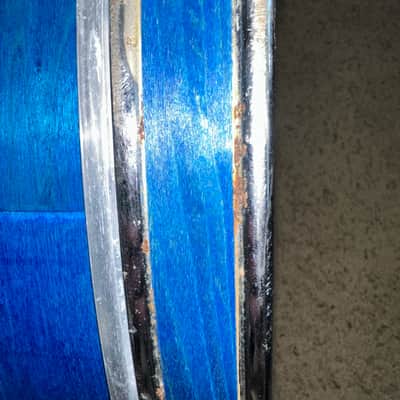 Pearl Export 22x8" gong drum - 1980's - Blue lacquer image 7