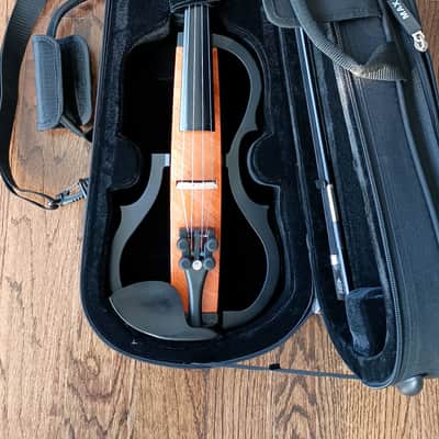 Electric Violin Silent Practice Carbon Fiber & Wood Quality MAX Case and 2 Bows image 1
