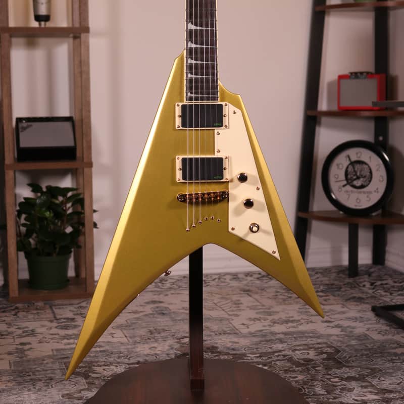 ESP LTD KH-V Kirk Hammett Signature - Macassar Ebony Fingerboard, Metallic Gold image 1
