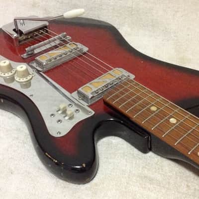 Teisco Sekova St. George Jaguar Style 1960's Redburst image 5