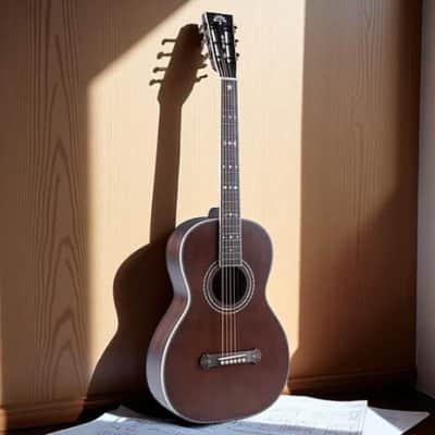 Washburn Victorian Parlor Acoustic Guitar, Vintage Brown image 4