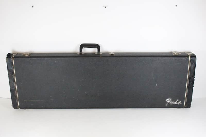 1975-1976 Black Fender Jazz Bass Precision Telecaster BASS Hardshell CASE Red Interior 1970's 1977 1978 1979 image 1