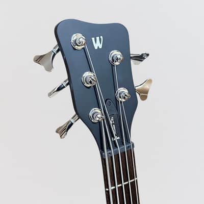 Warwick RockBass Alien Deluxe Thinline Hybrid 5 String Acoustic Electric Bass Guitar - Black Satin image 12