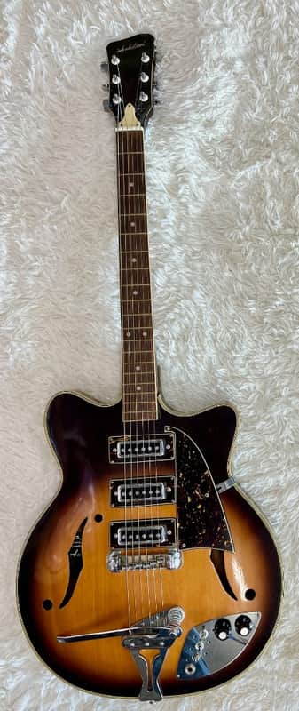 Vintage 1960s Audition (Kawai, Japan) 3-Pickup Hollowbody Electric Guitar + Case image 1