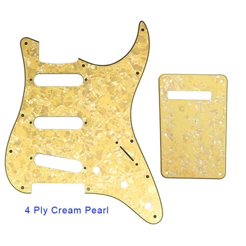 Guitar Pickguard With Back Plate Suit For USA/Mexico Fender Strat Standard SSS ST-4 ply cream pearl image 1