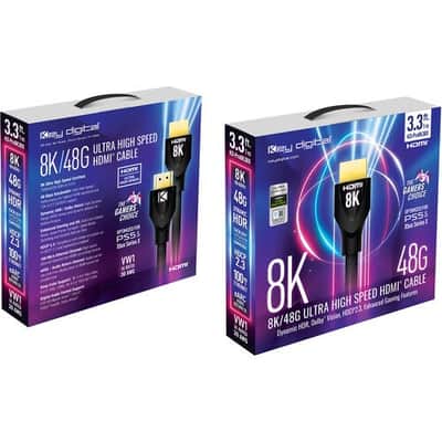 Key Digital KD-Pro8K3BX 3.3ft 1m 8K/48G HDMI Cable, Ultra High Speed Compatible. Supports Dynamic HDR, Dolby Vision, HDCP2.3, eARC, Enhanced Gaming Features, VW1 UL Rated, 30 AWG image 3