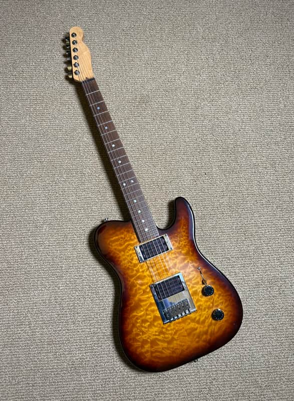 Warmoth Custom Tele Shaped Electric Guitar Vintage Burst image 1