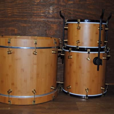 Woody / Bearing Edge Drums 3-piece Shell Pack Woody Drums Bamboo Veneer image 2