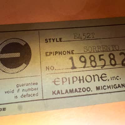 🌟 EPIPHONE E452T - SORRENTO VINTAGE 1964 – KALAMAZOO, USA 🌟 100% stock image 6