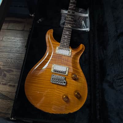 PRS Custom 22 10-Top Tremolo - 2001 - Violin Amber - Dragon II - East Indian Rosewood Fingerboard - Wide Fat Carve - NOS New Old Stock Like New Condition Massive Tight Flame OHSC image 9
