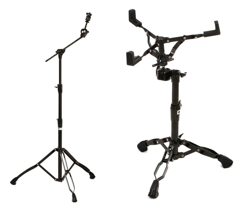 Mapex B800EB Armory Series 3-tier Boom Cymbal Stand - Black Plated Bundle with Mapex S800EB Armory Series Snare Stand - Black Plated image 1
