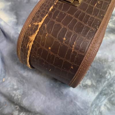 Vintage RARE 1958 to 1962 Gibson Brown Faux Alligator Burgandy Interior ES 335 330 Soft Shell Electric Guitar Case image 6