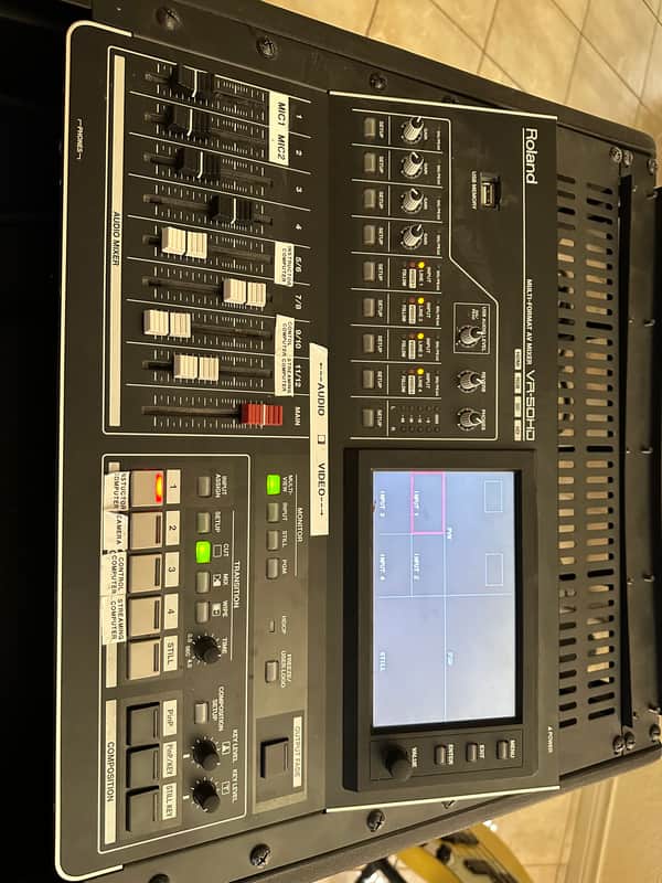 Roland VR-50HD Multi-Format AV Mixer. SKB Rolling Rack, WATTBOX WB-600-SVCE-12 image 1