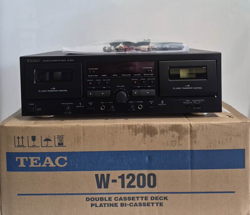 TEAC W-1200 Double Cassette Deck Player 2018 - Present - Black image 1