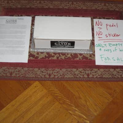 kind of lightly handled genuine Fulltone EMPTY BOX & printout copy of paperwork ONLY for Clyde Deluxe pedal (NO pedal) 2010s (specifically 2019) white box with black & white labels image 1