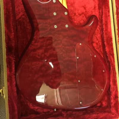 Wal  Bass Guitar 1998 Red - Left Handed, Quilted Maple Facings - JUST REDUCED!! image 3
